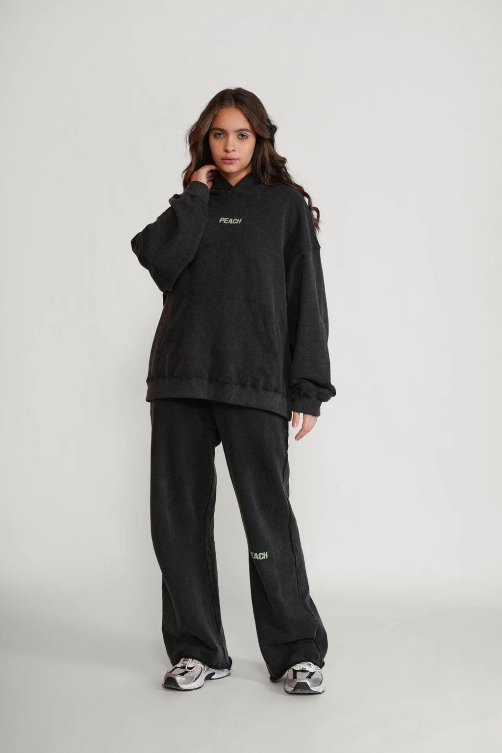 Black Stone Washed Hoodie