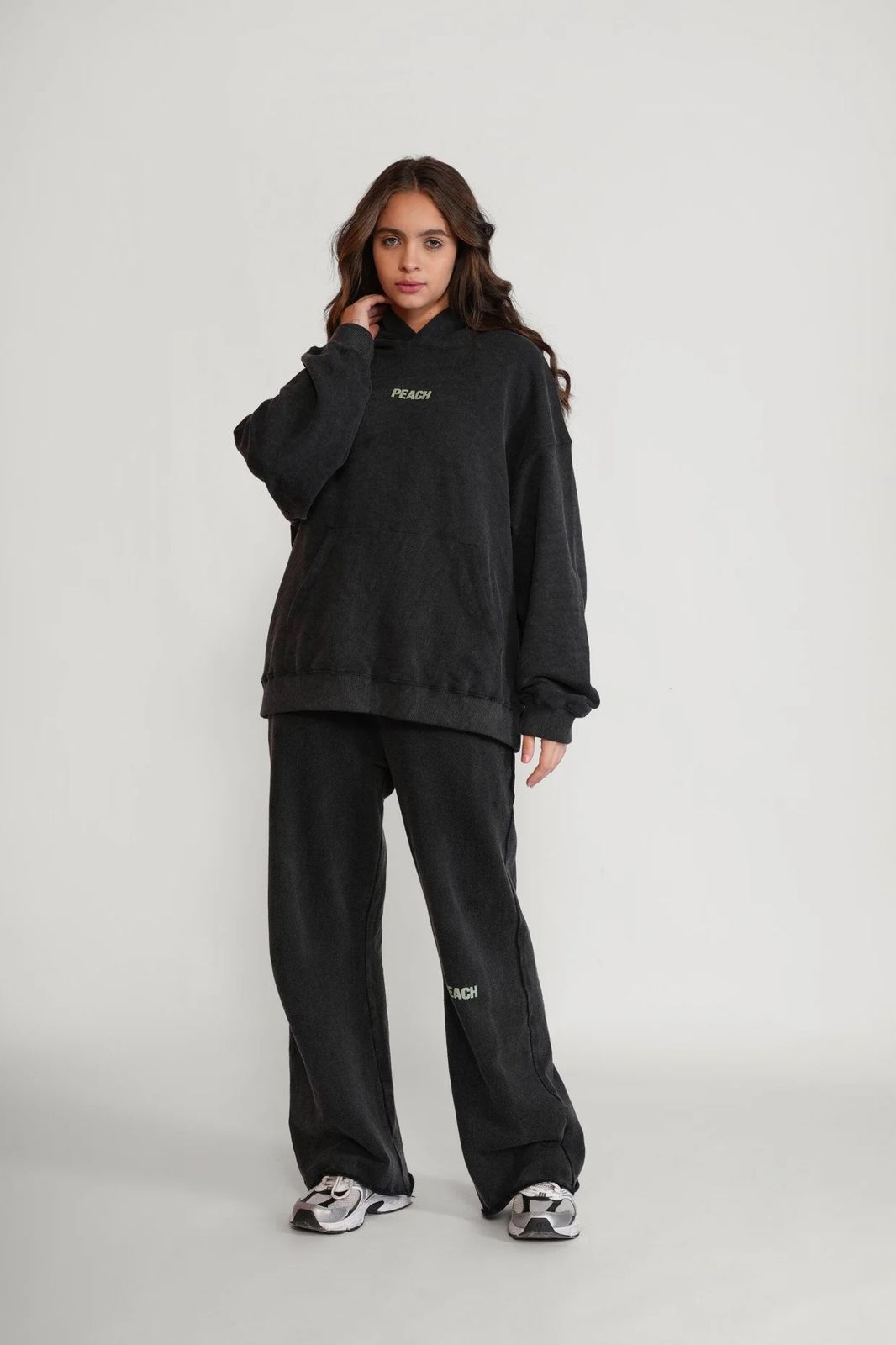 Black Stone Washed Hoodie