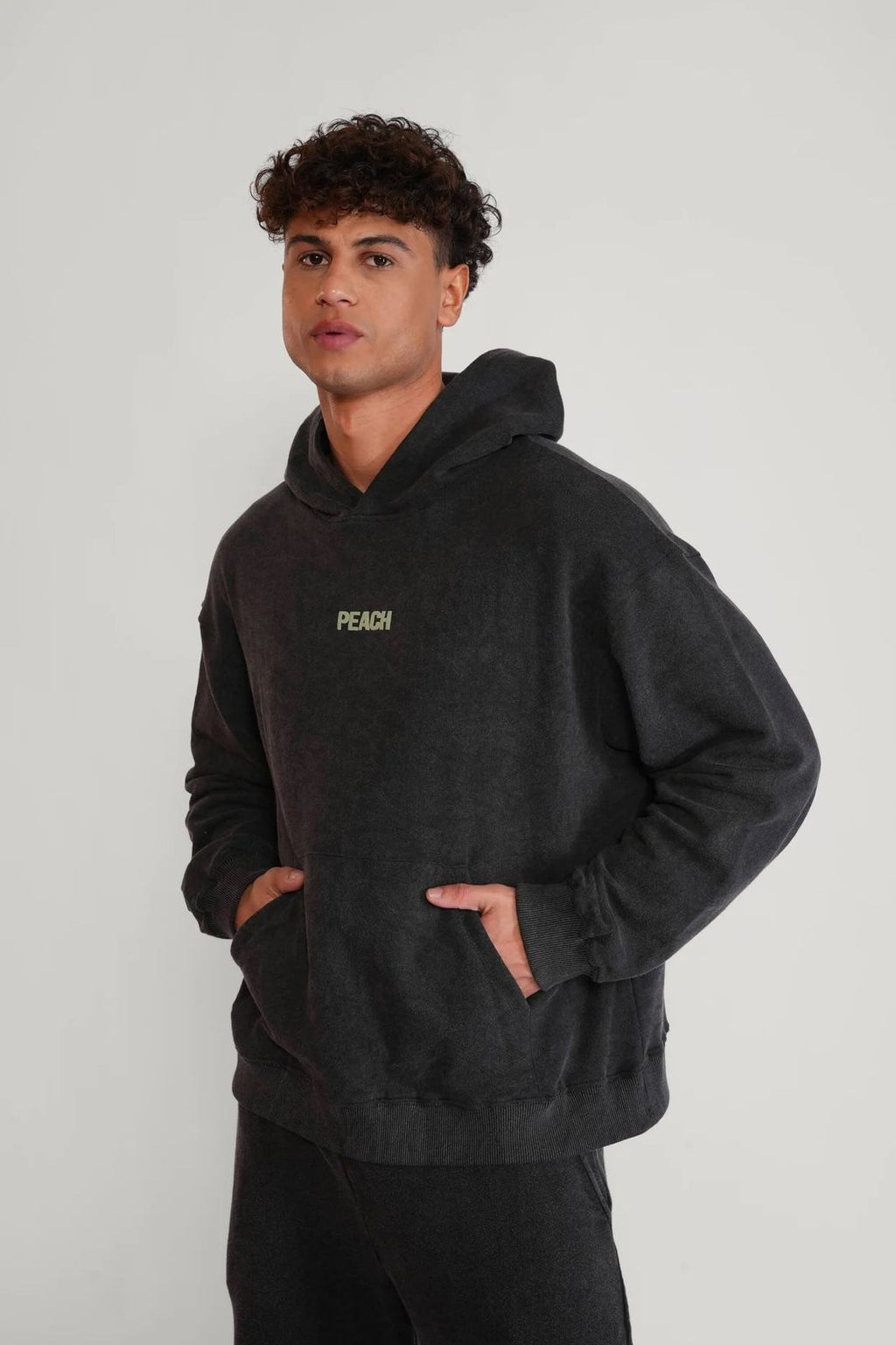 Black Stone Washed Hoodie