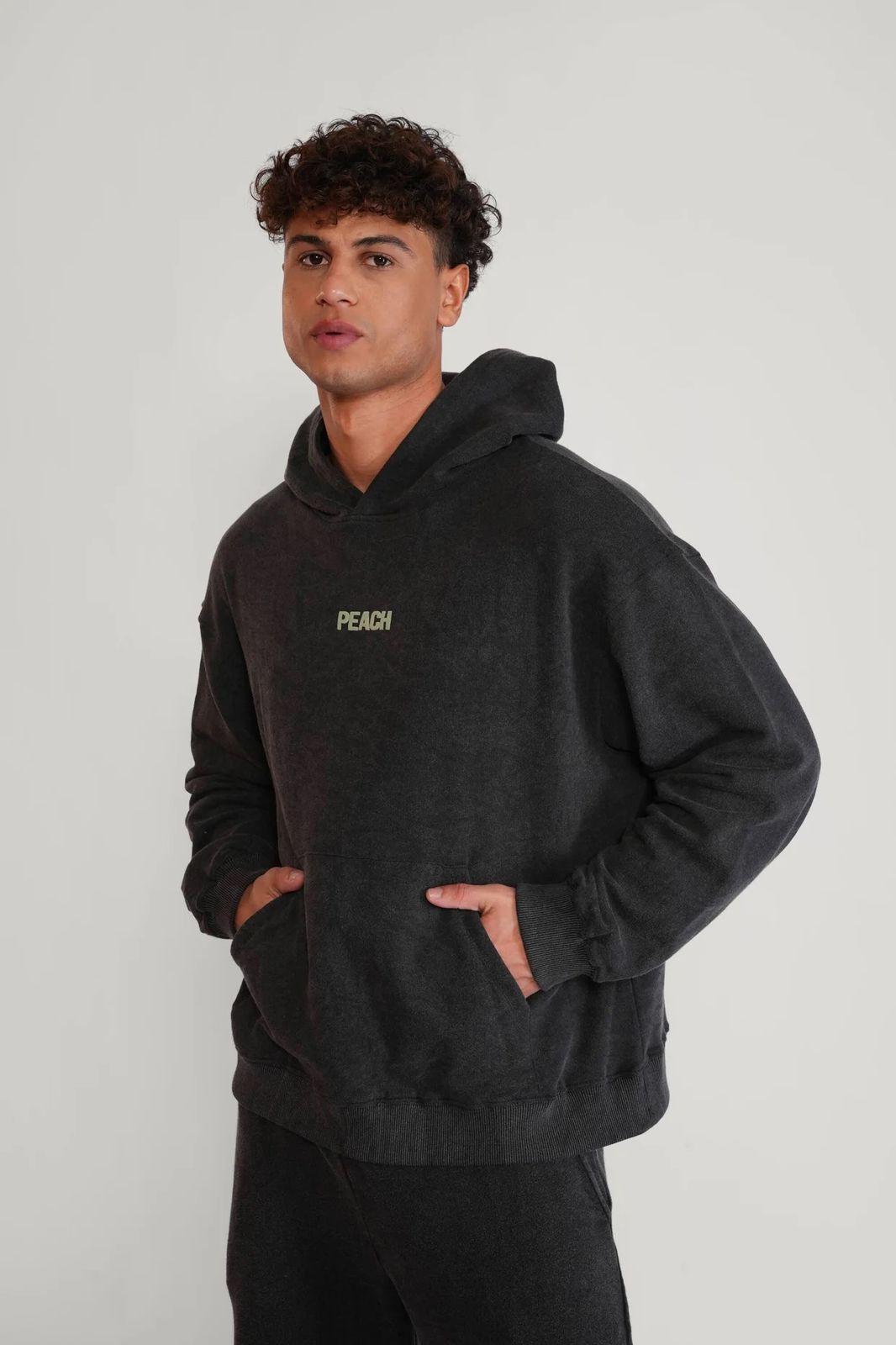 Black Stone Washed Hoodie