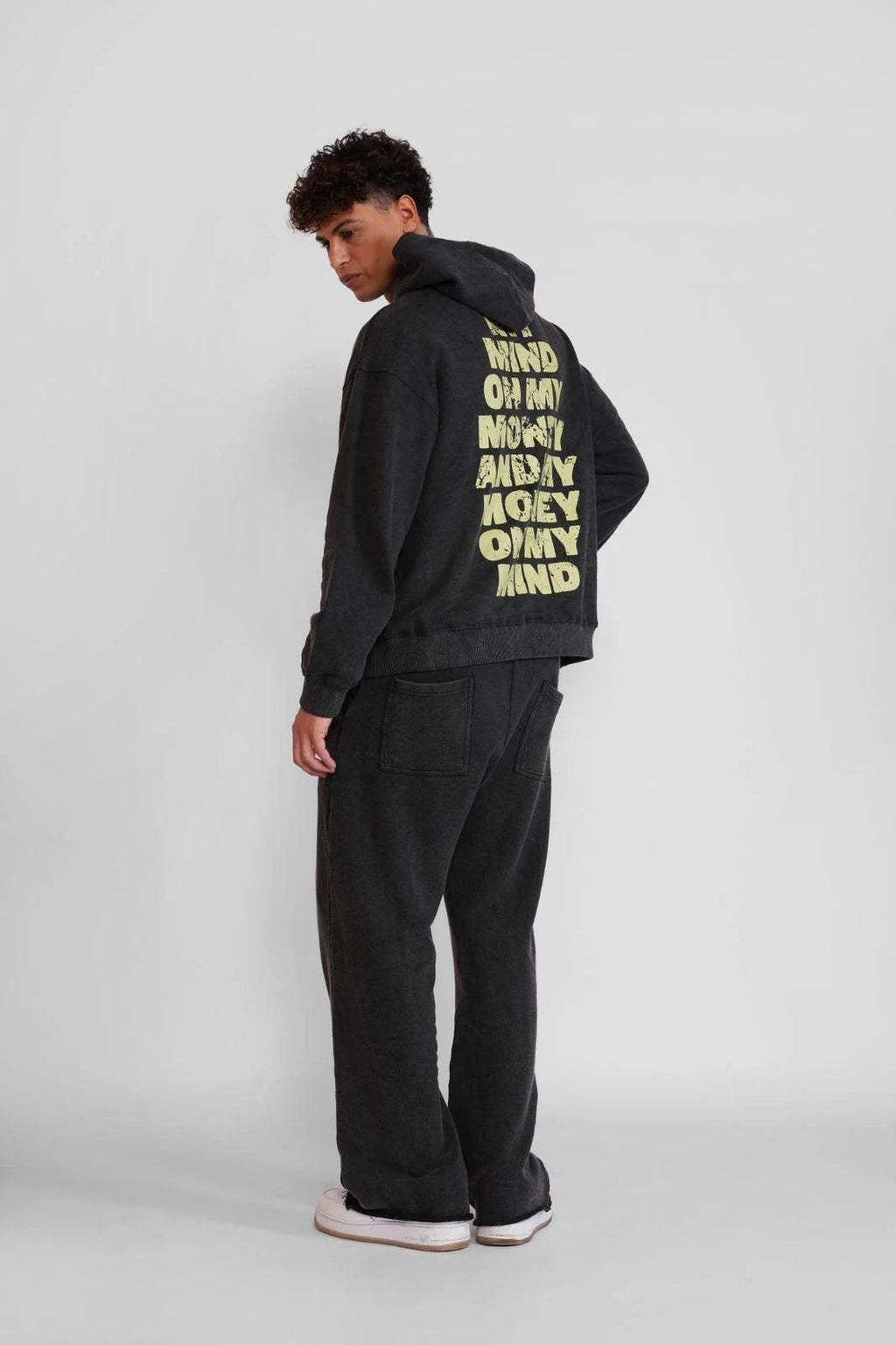 Black Stone Washed Hoodie